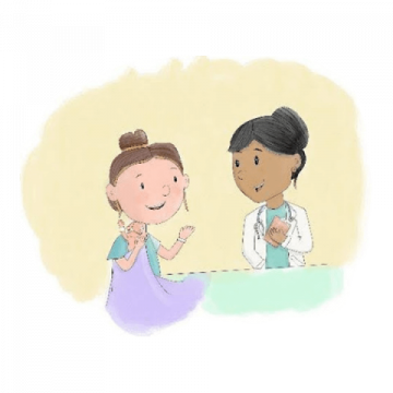 monther talking to nurse monther talking to nurse